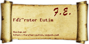 Fürster Eutim névjegykártya